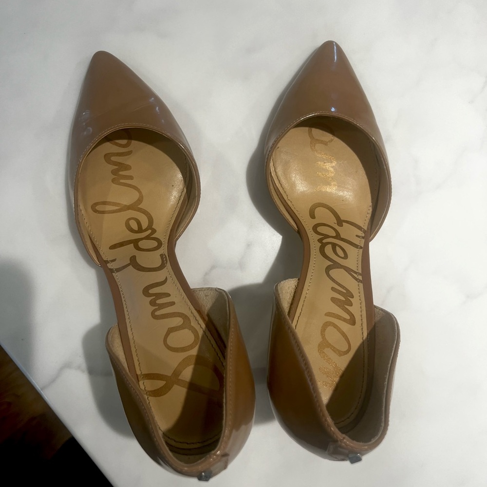 Sam Edelman gently worn patent leather tan pumps